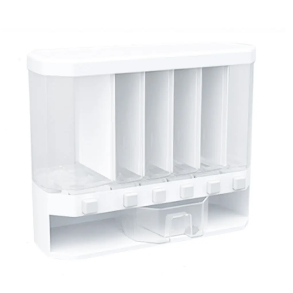

5 Compartments Grain Food Container Sealing Storage Case Boxes Rice Cereal Dispenser Countertop with Lid Restaurant