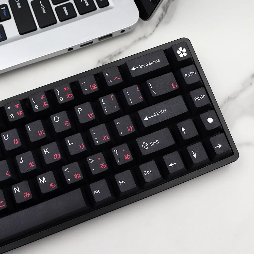 135 клавиш Samurai Keycap Set PBT Cherry Profile Минималистичные черные колпачки для klawiszy
