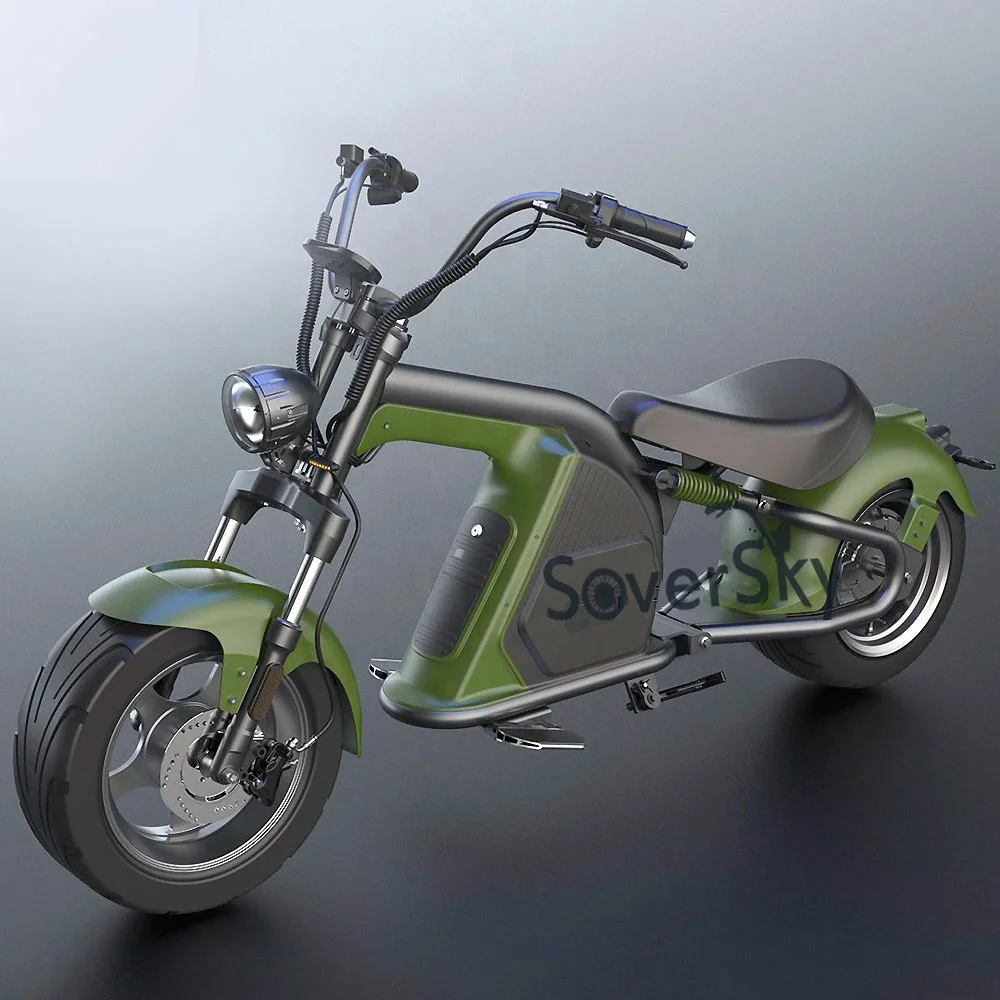 SoverSky China OEM Cheap Manufacturer Wholesale Two Wheel Electric Scooters 12Inch 3000W 85km Electric motorcycle Citycoco Ebike images - 6