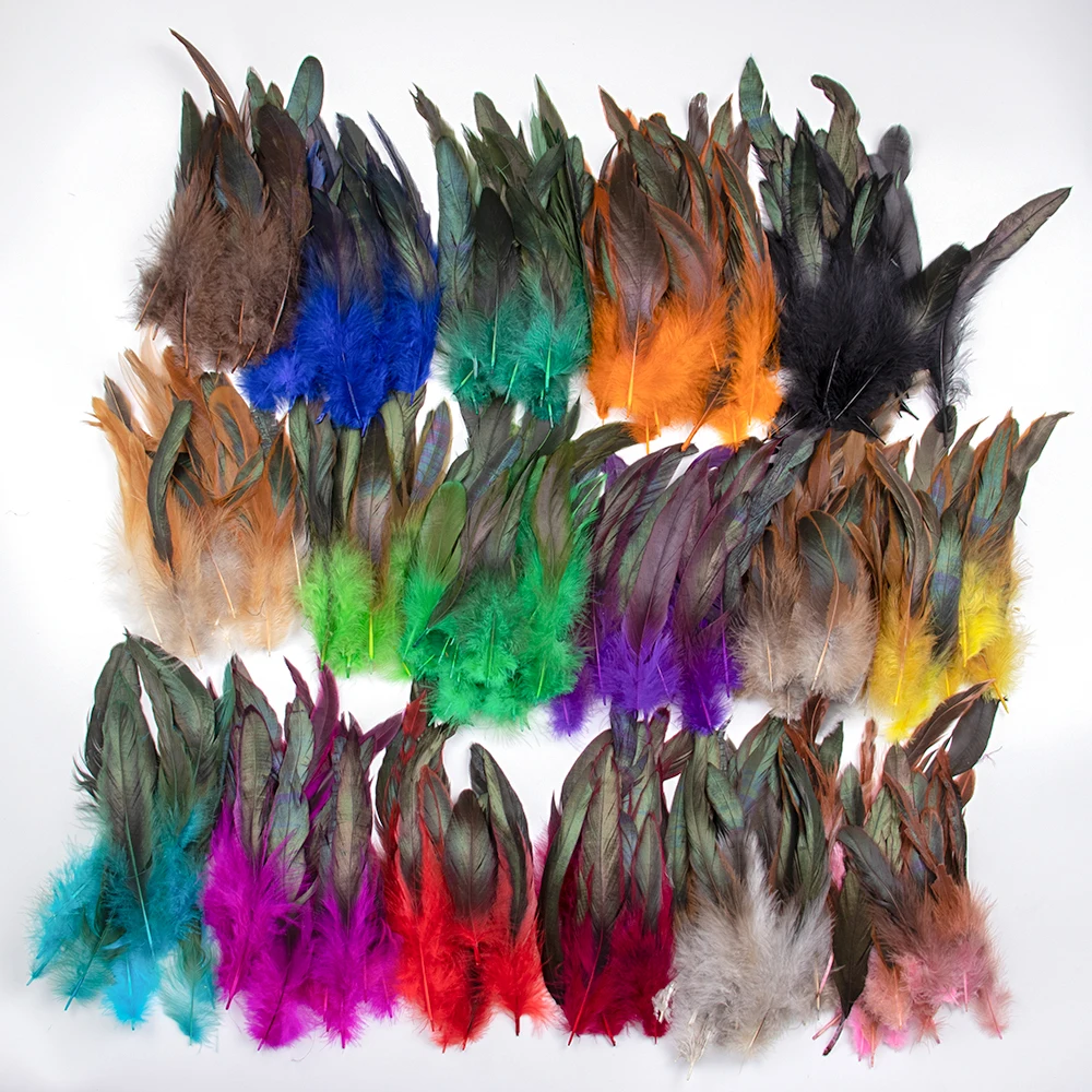 

16 Color 50pcs/Lot Chicken Feather Bulk for Crafts Natural Rooster Plume Handicraft Wedding Party Decorative Accessories 12-20cm