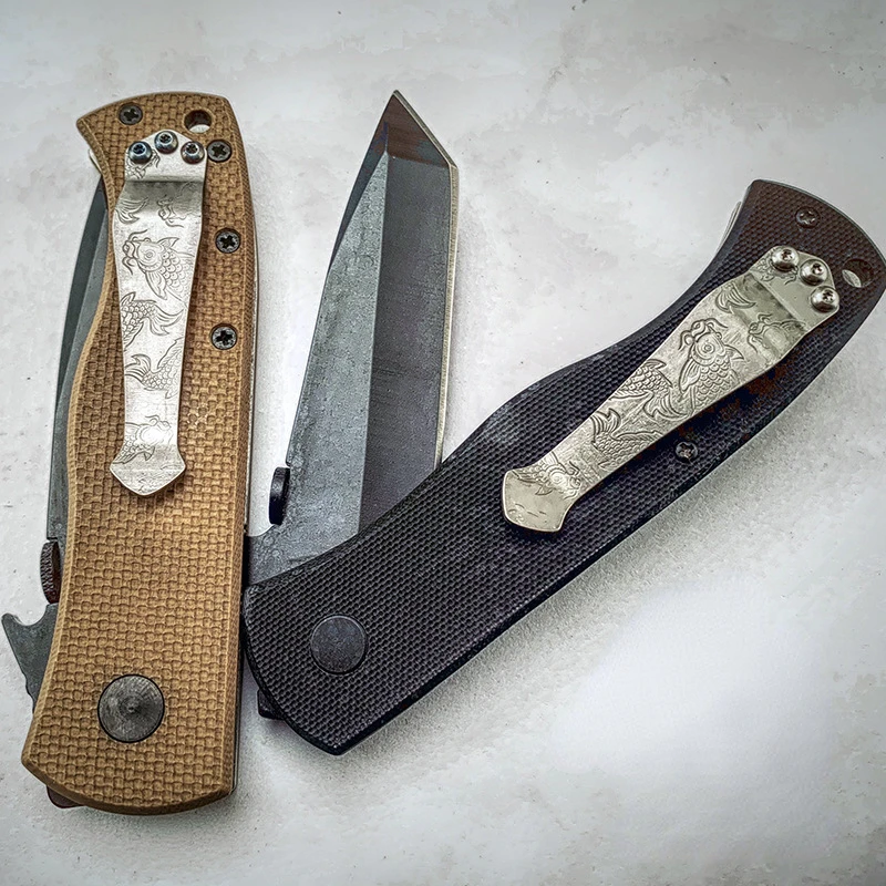 Swayboo Титан сплав Koi шаблон дома DIY складной нож карманный зажим инструмент