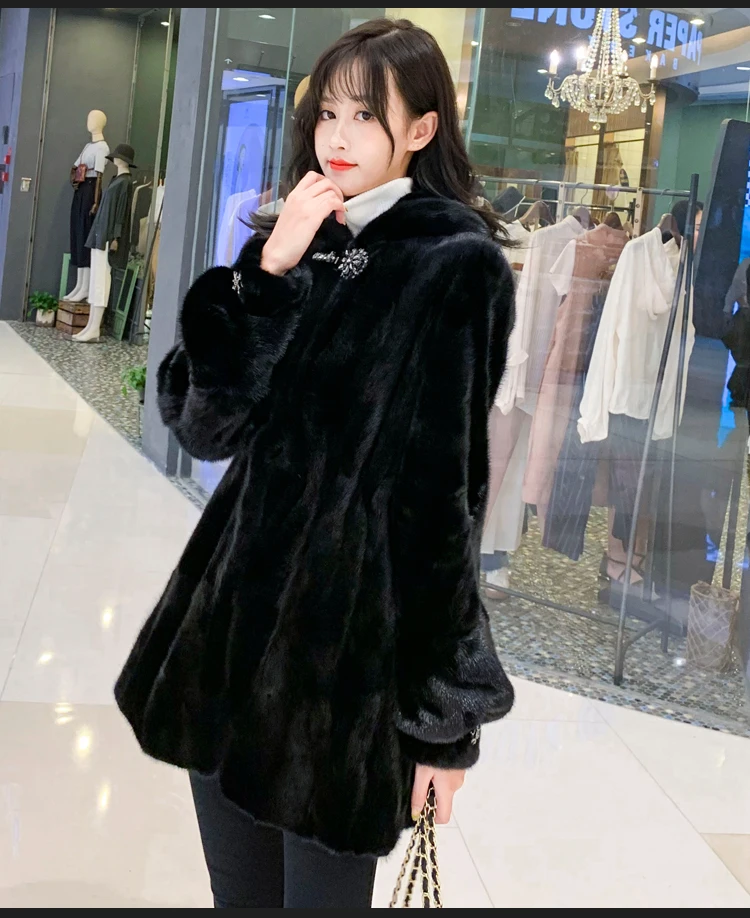 Rushed Overcoat Female Coats Woman Winter 2022 Fur Mink Fur Thick Winter High Street Other Yes Real Fur Overcoat