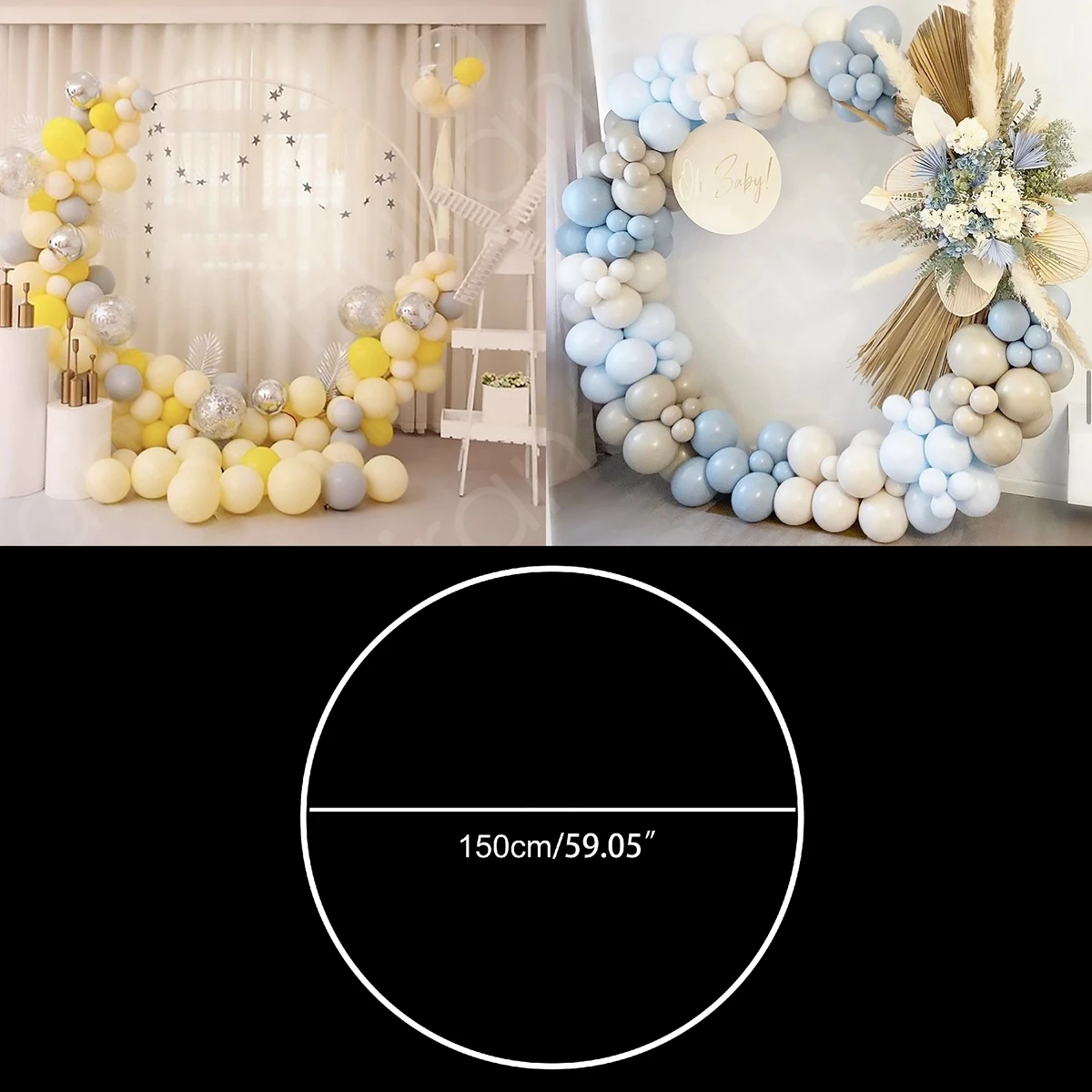 

Circle Balloon Arch With Stand Plastic Wreath Frame Holder Ring Ballon DIY Column Base Baby Shower Birthday Wedding Party Decor