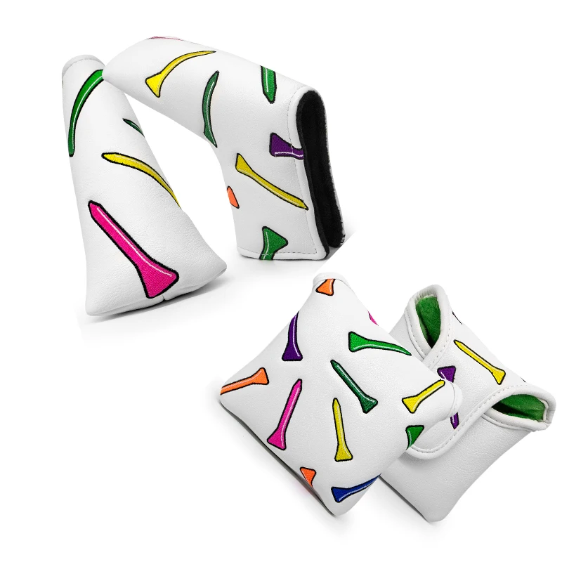 

White Putter Headcover Covers Cover Putters Magnetic Blade Putter Headcovers with Magnet