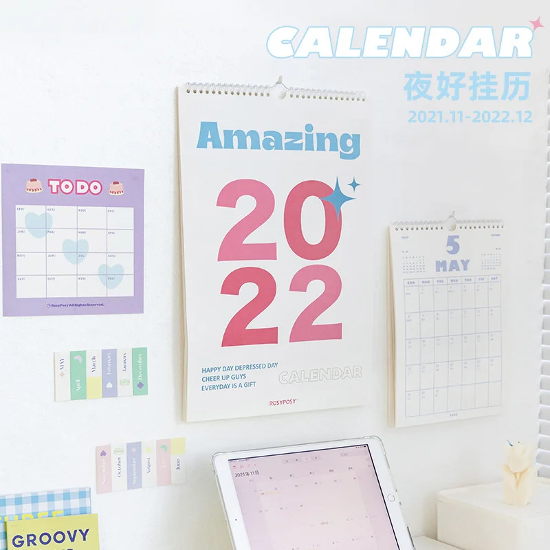

Planner for 2022 Year Cute Calendar 2022 Wall Home Decoration Calendars Clock In Block Office 365 Agenda Printing Products