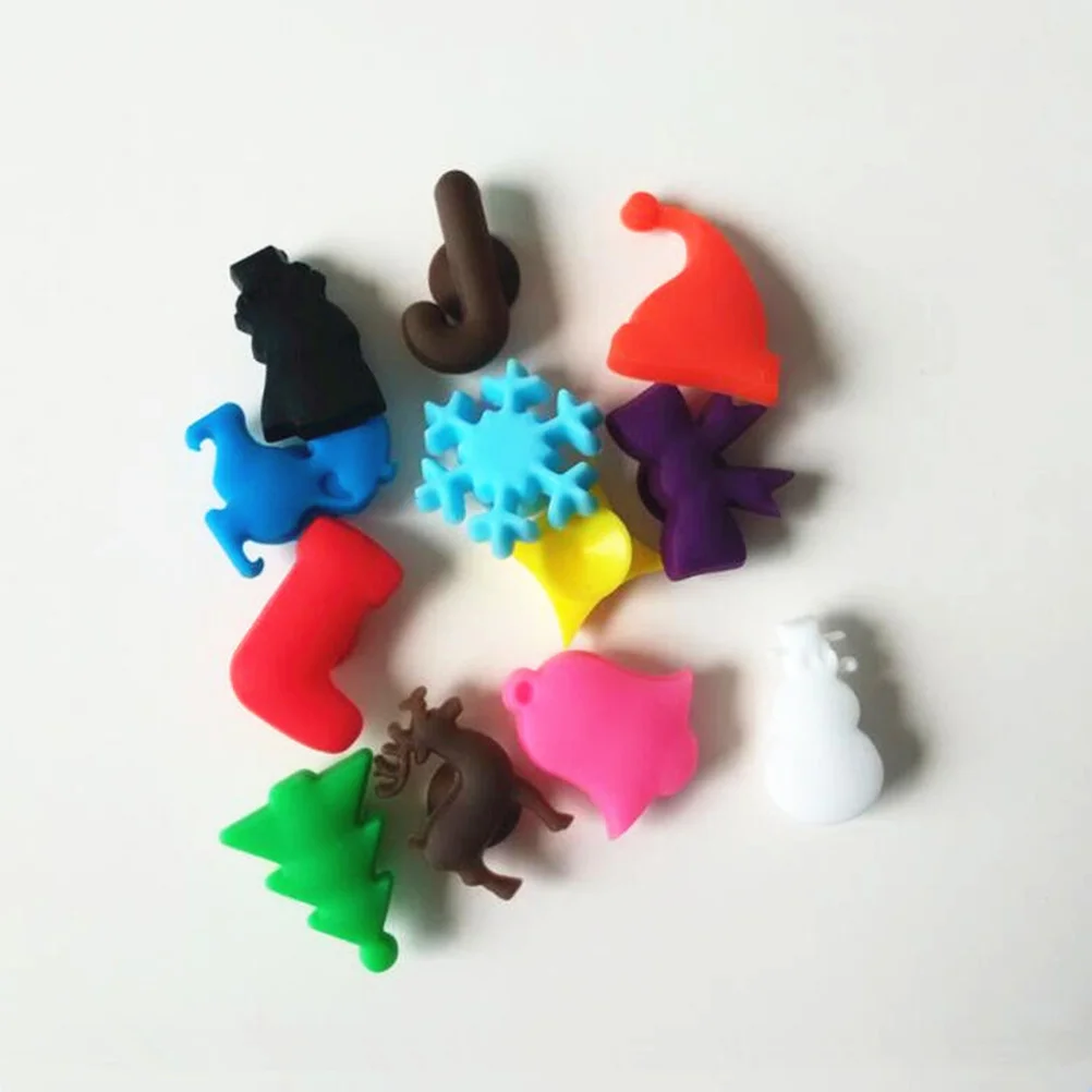 

Charmschristmas Markers Holiday Tags Drink Marker Tag Diy Cup Favor Suction Charm Decor Bottle Party Suppliesfor Dinners Parties