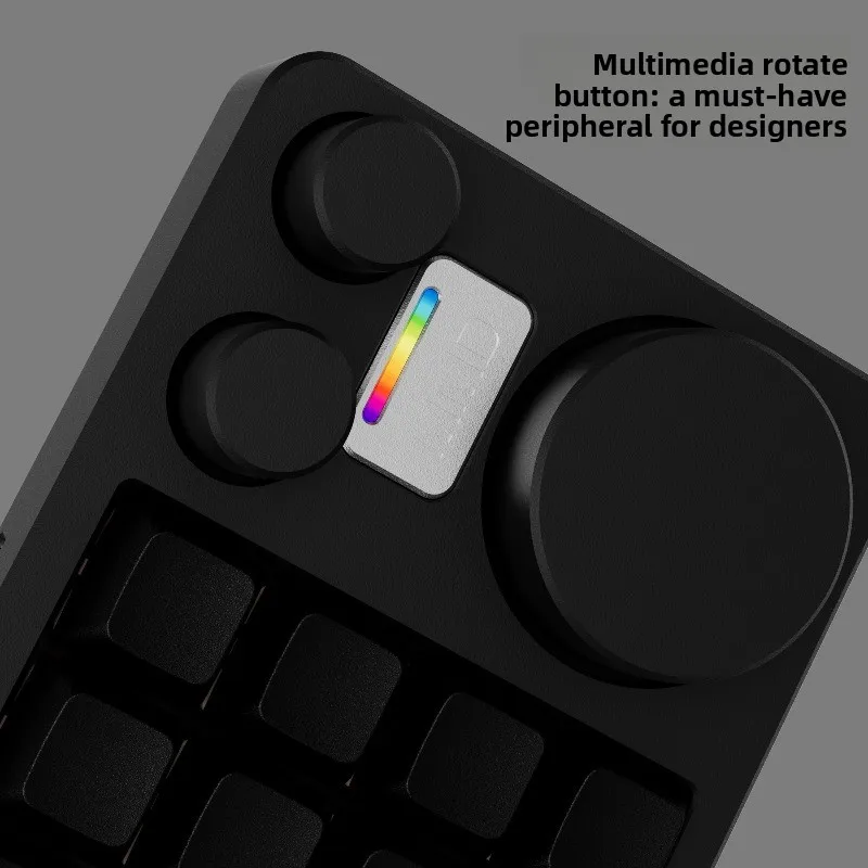 Фото Механическая мини-клавиатура MMD KM16 Pro с тремя ручками, поддержкой полной настройки клавиш через VIA Keyboard для PS, редактирования и рисования №5