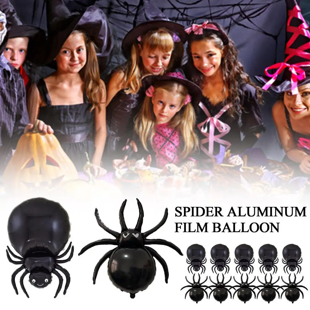 

5pcs 32inch Halloween Spider Foil Balloons Halloween Decorations Spiders Black Balloon Birthday Day Home Balloon Party Hall N0H9