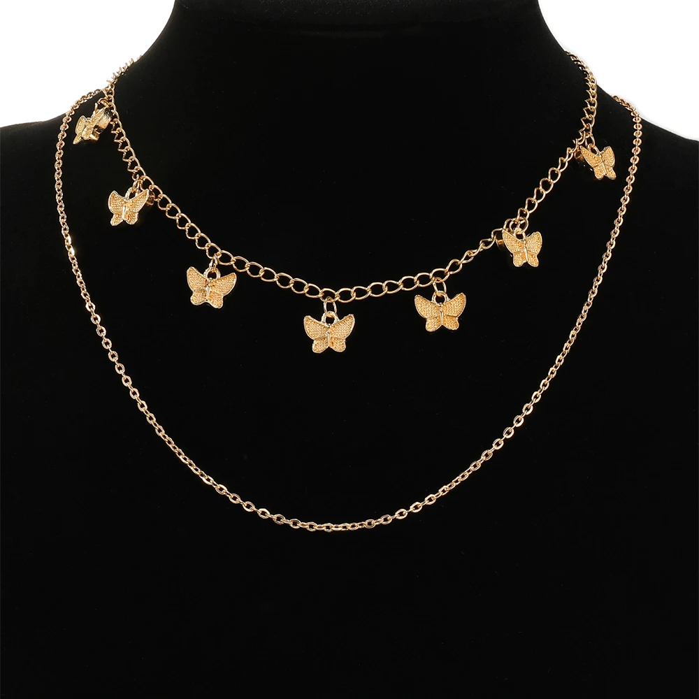 Модное многослойное ожерелье IFMIA с замком-бабочкой для женщин трендовый чокер