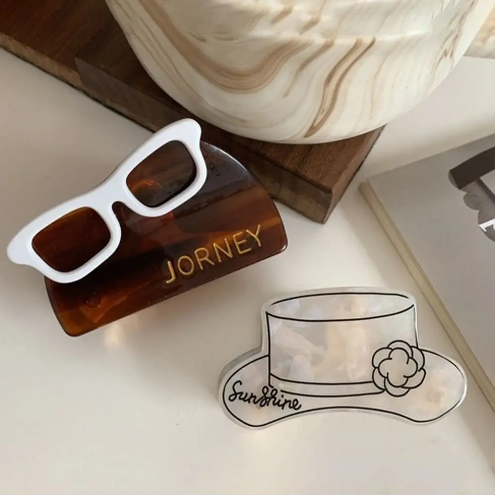 

Heardress New Ponytail Holder Eyeglass Acetate Hats Hair Claws Women Hair Clips Geometric Hairgrips Korean Shark Clip