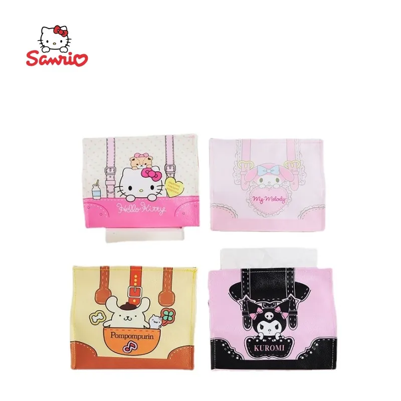 

Sanrio anime cartoon kawaii ins wind cinnamon roll portable paper towel pumping car home leather girl Kulomi pumping paper set