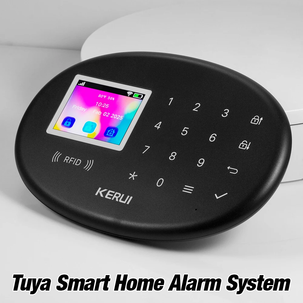 Фото KERUI WIFI + 4G 2G GSM сигнализация работает с приложением Tuya Smart Life Охоронная сигнализация с беспроводным датчиком Умная домашняя сигнализация W204 №5