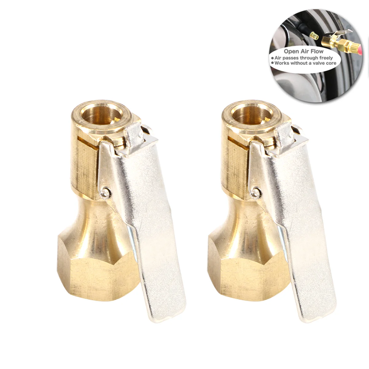 

2 Pcs Car Tire Air Pump Straight Air Chuck Adapter Air Compressor Chuck Tyre Inflator Chuck Tyre Air Chuck