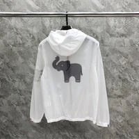 tb tnom jacket mens boutique windbreaker fashion brand jackets printed elephant pattern 4 bar stripes beach sunscreen tb coats