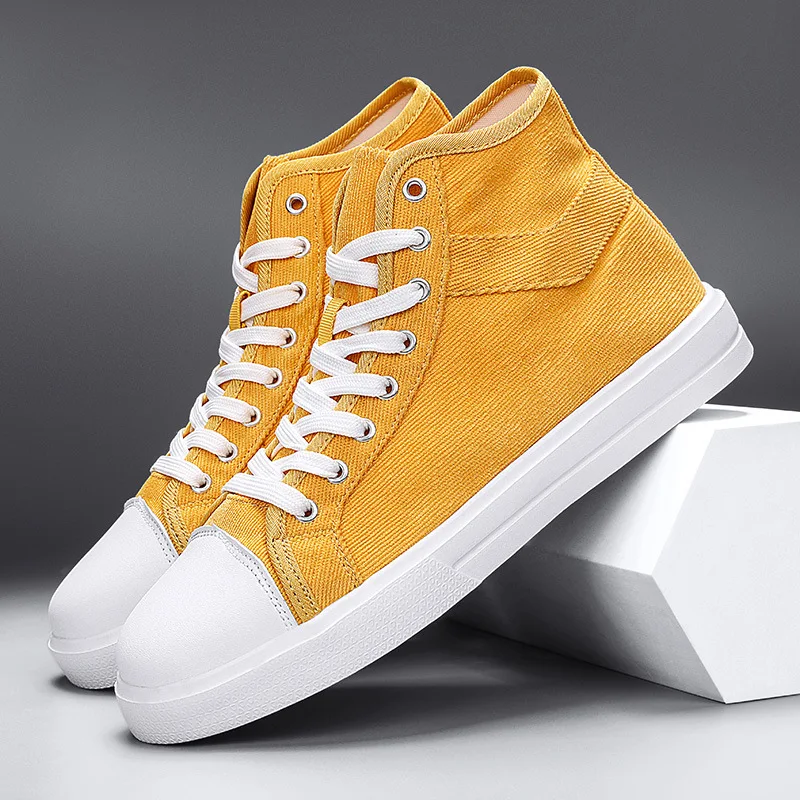 

Men's Canvas Shoes Flat High Top Vulcanized Shoes Men's Sneakers 2023 New Men Black Casual Canvas Shoes Men's Shoes Sneakers