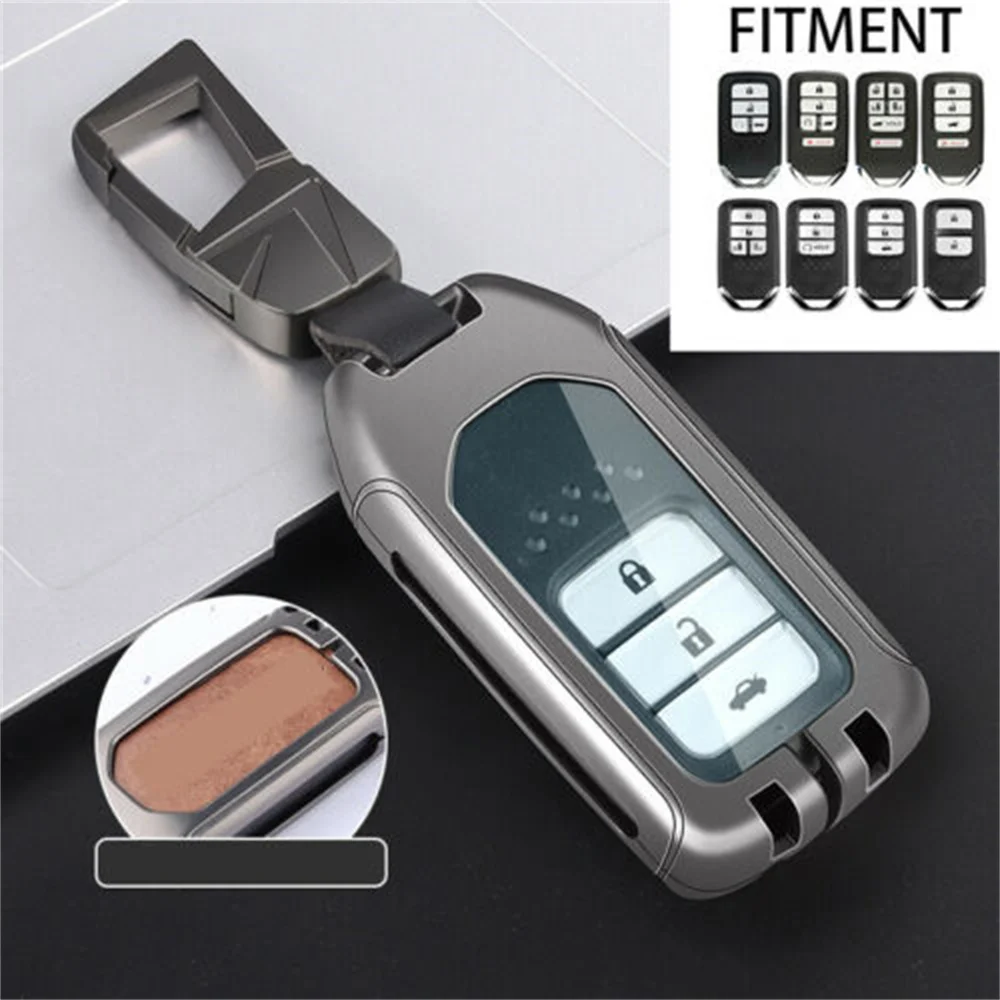 

For Honda Accord Civic CRV HR-V Zinc Alloy Car Smart Key Fob Case Cover Keychain Holder Accessories Styling