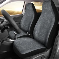 gray with subtle rose pattern car seat covers setpack of 2 universal front seat protective cover