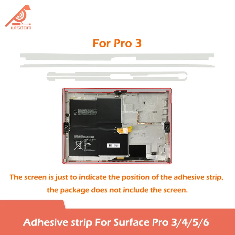10 комплектов, клейкие полосы для ЖК-экрана, наклейки для Microsoft Surface Pro3 1631 Pro4 1724 Pro5 1796 Pro6 1807, Ремонт дисплея