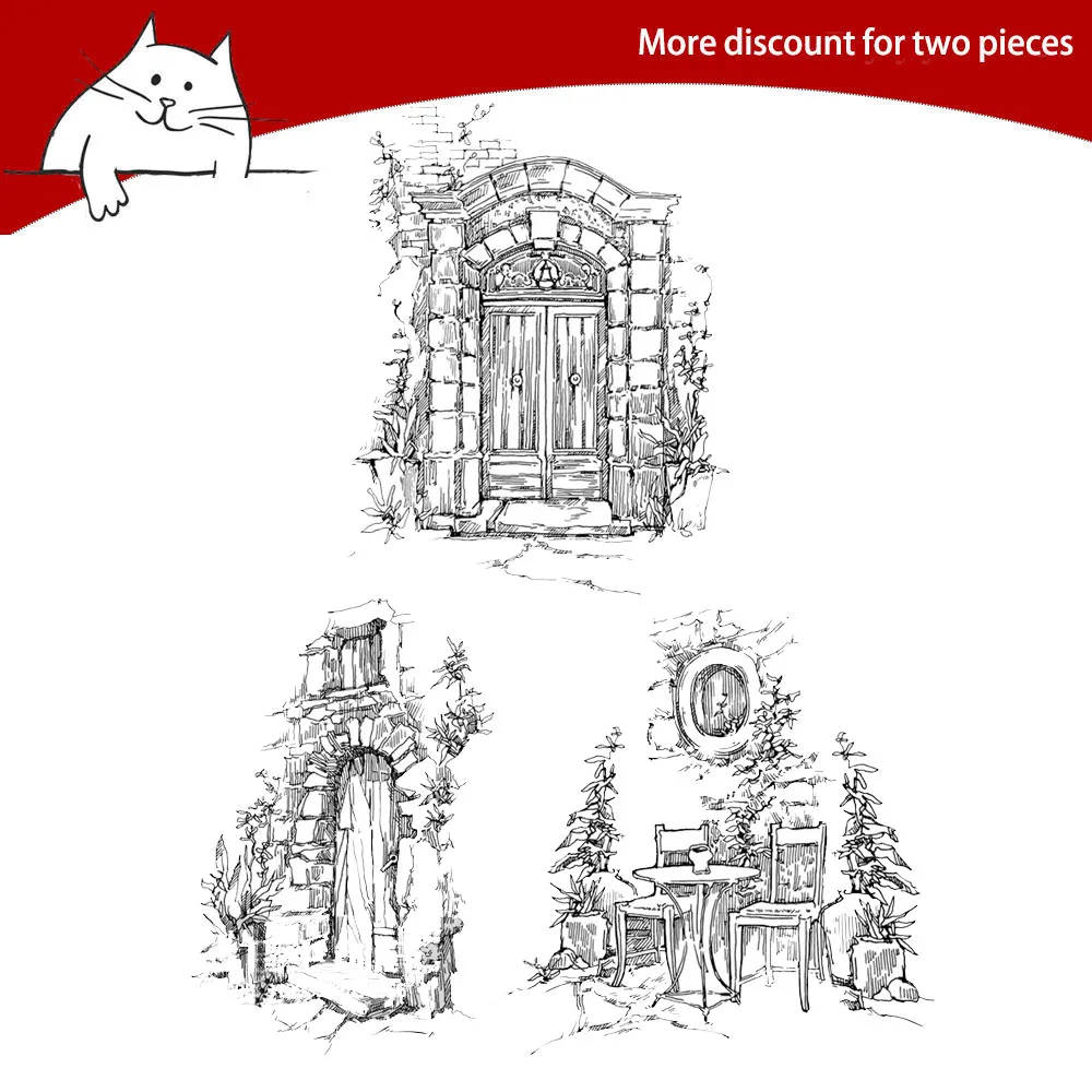 

Vintage Door And Window Clear Stamps For Scrapbooking Card Making Photo Album Silicone Stamp DIY Decorative Crafts
