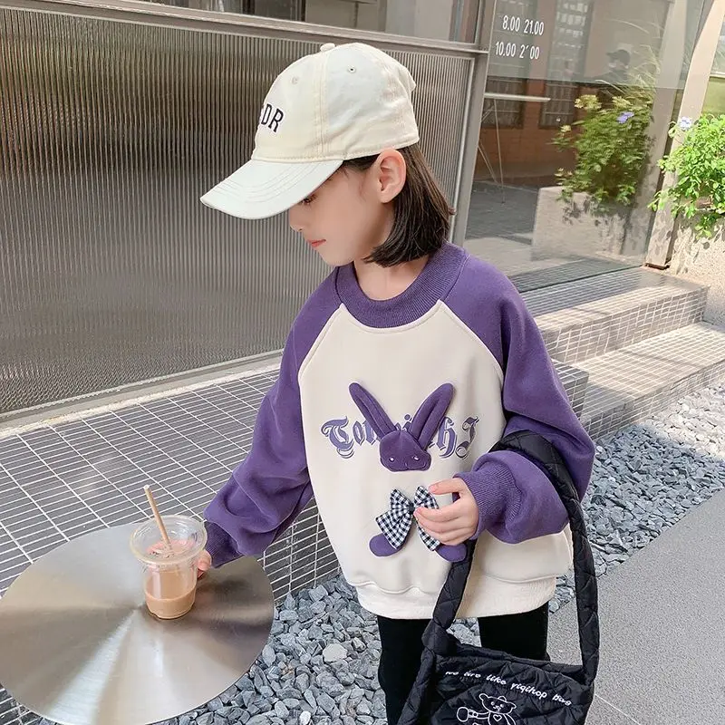 

Girl Children Clothing Sweatshirts Warm Soft Comfortable Pretty Lovely Personality Lively Sweet Loose Simple Fashion Suitbale