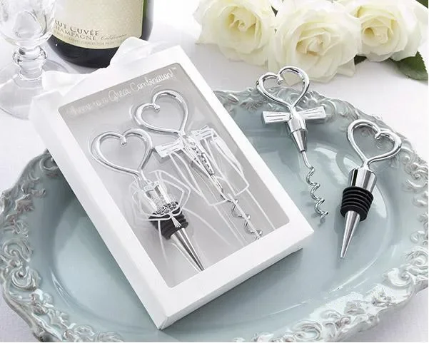 Штопор Love Heart открывалка для бутылок вина + пробка свадебный подарок сувениры