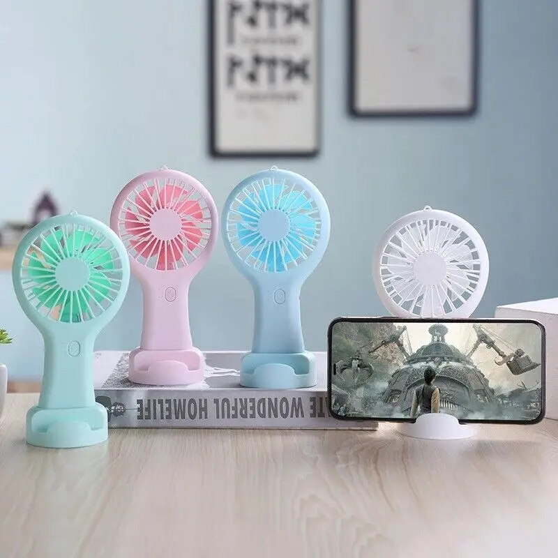

Ultra-quiet Air Cooler Creative With Base Usb Charging Desktop Office Cooling Adjustable In Three Gears Hand-held Fan Convenient