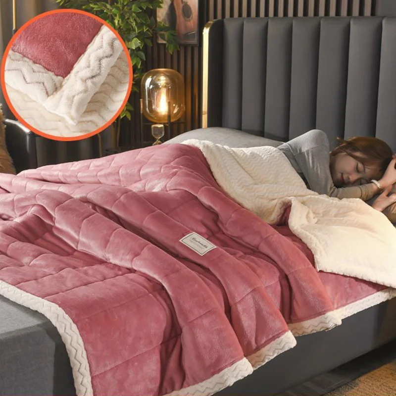 

Winter blanket thickened with baby fleece triple blanket coral fleece fleece thin winter nap blanket