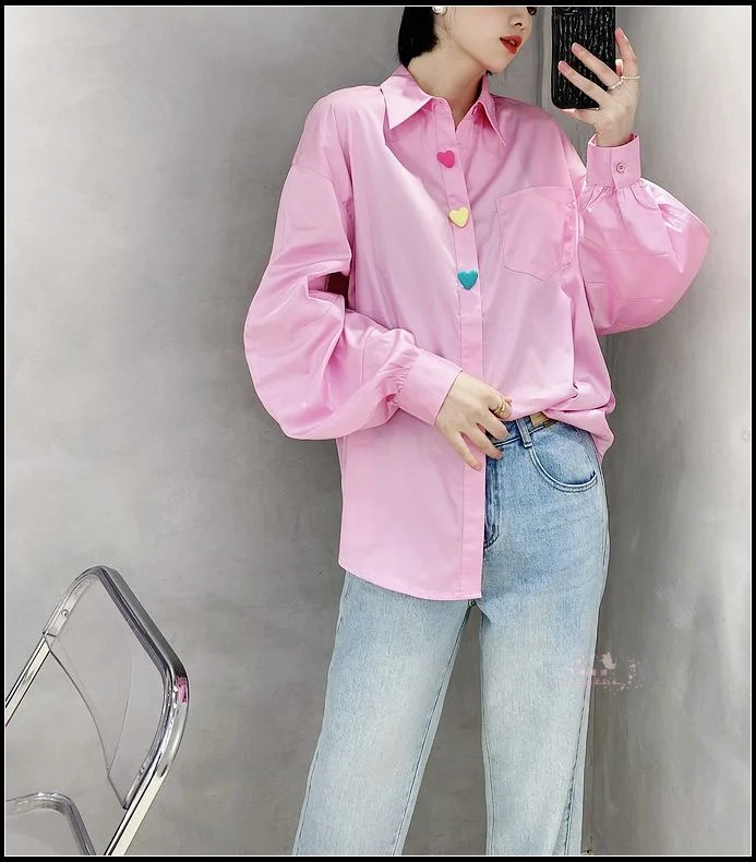 

2023 Early Spring Fashion New Women's Wear Color Button Shirt 0317