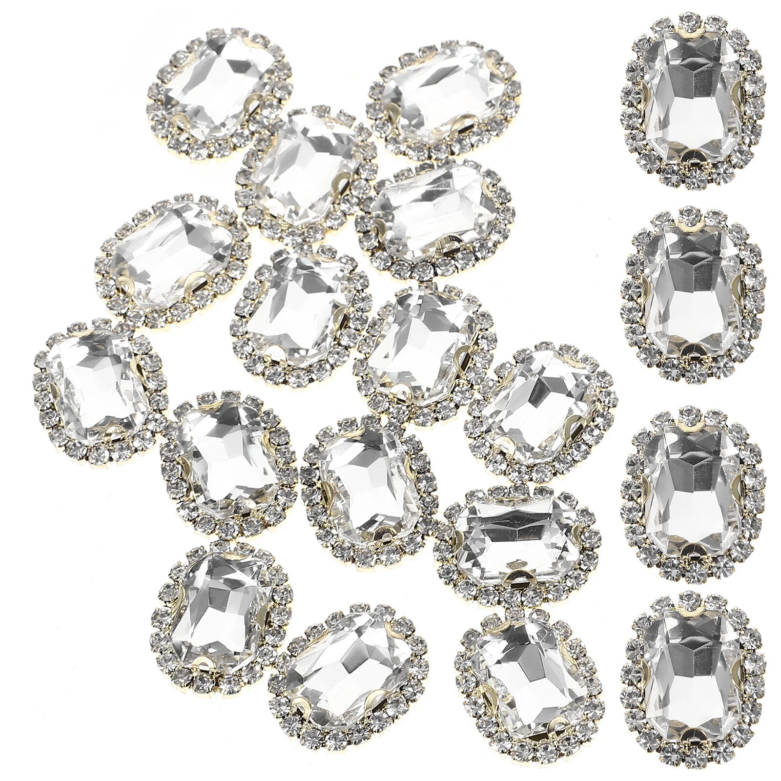 

20 Pcs White Rhinestones Decorations Clothing Materials Apparel Glitter Small DIY Glass