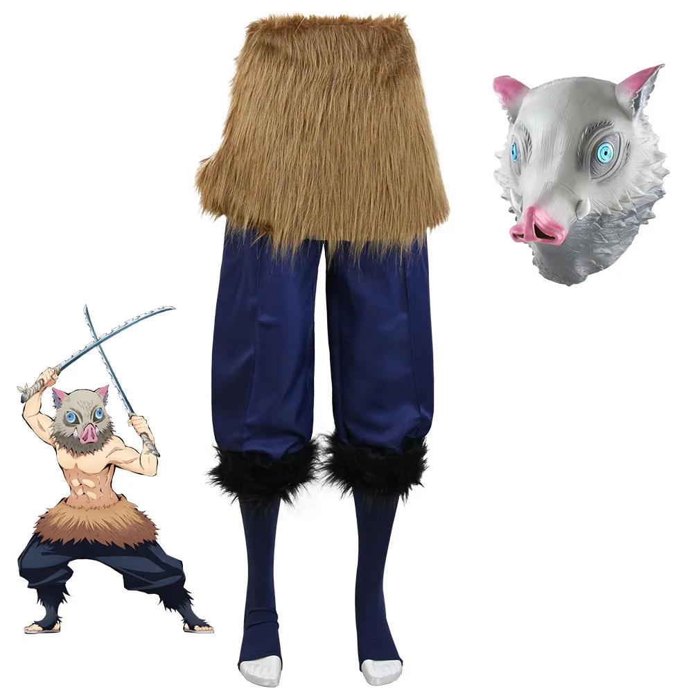 

Anime Demon SlaKimetsu No Yaiba Hashibira Inosuke Cosplay Costume Adult Pants Uniform Suits Halloween Carnival Clothes