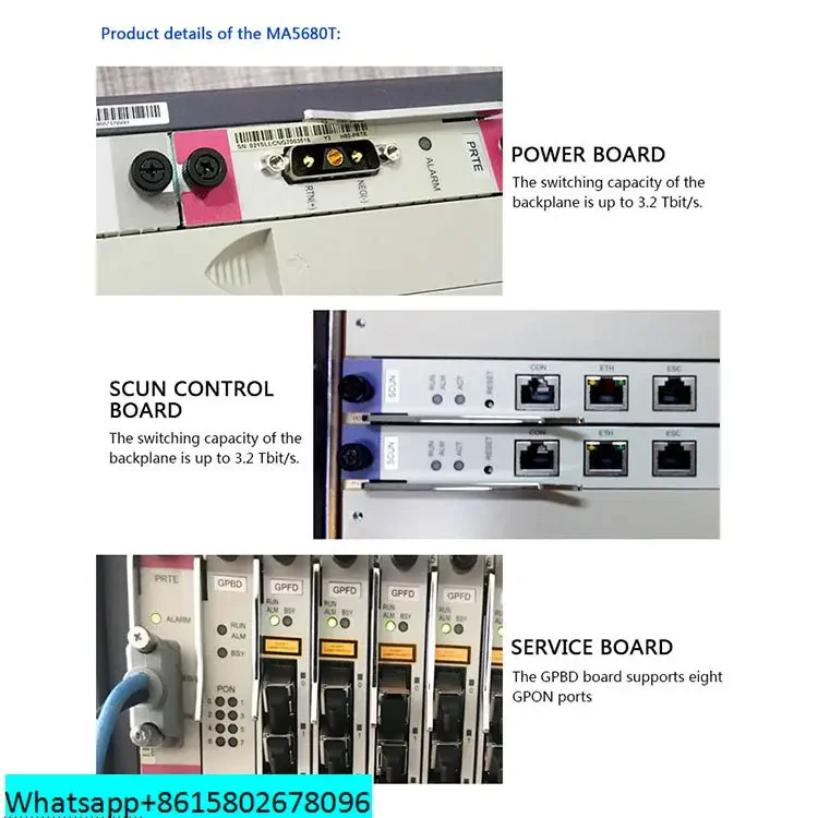 SmartAX MA5600 series Dual Power PRTE + SCUN плата управления 10GE Uplink GEpon OLT MA5680T