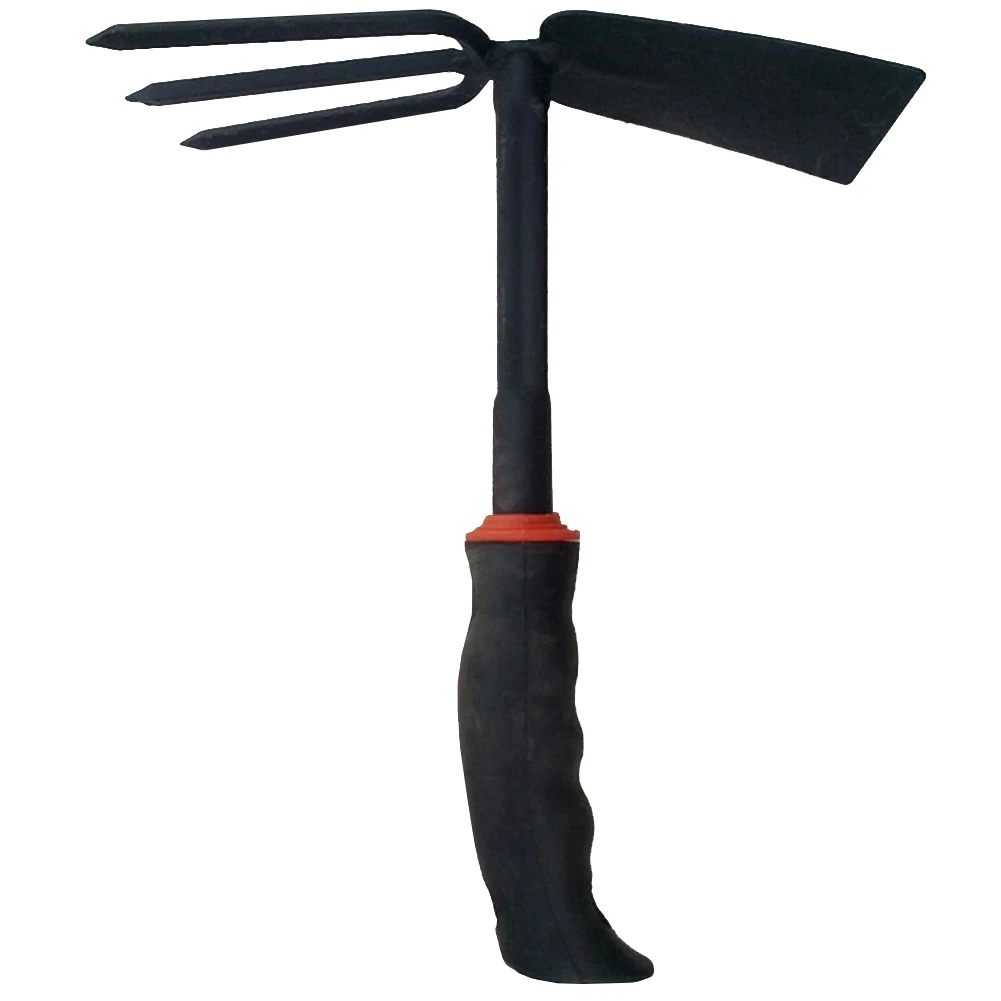 

Multipurpose Weeding Non Slip Durable Garden Hoe Excavator Cultivator With Fork Two Head Digger Hand Tool Iron Portable