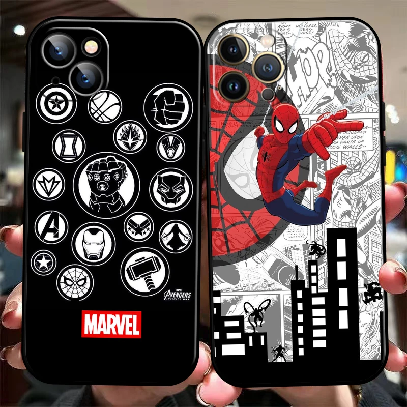 

Spiderman Avengers Logo For Apple iPhone 13 12 11 Pro Max 13 12 Mini 5 5s 6 6S 7 8 Plus SE2020 X XR XS Max Phone Case Coque