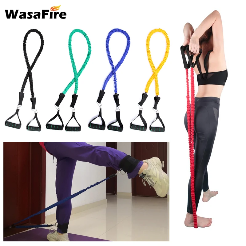 

Yoga Pull Rope 5 Levels Resistance Bands with Handles Elastic Fitness Exercise Tube Band For Home Workouts Strength Training