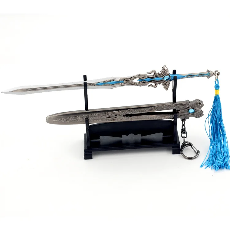 Меч Кендо ченсинь семь мечей с ножнами сплав брелок для рукоделия декоративный