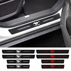 4 шт для Ford Mustang GT 2005 2006 2007 2008 2009 2010 2011 2012 2013-2021 автомобиля Накладка на порог двери подоконник автомобильные аксессуары наклейки 3D
