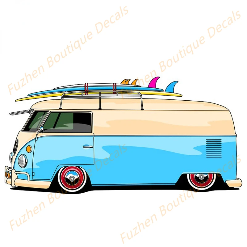 

Fuzhen Boutique Decals Exterior Accessories Surf Van Vinyl Car Stickers Graffiti Windshield Bumper Decal Personality Graphics