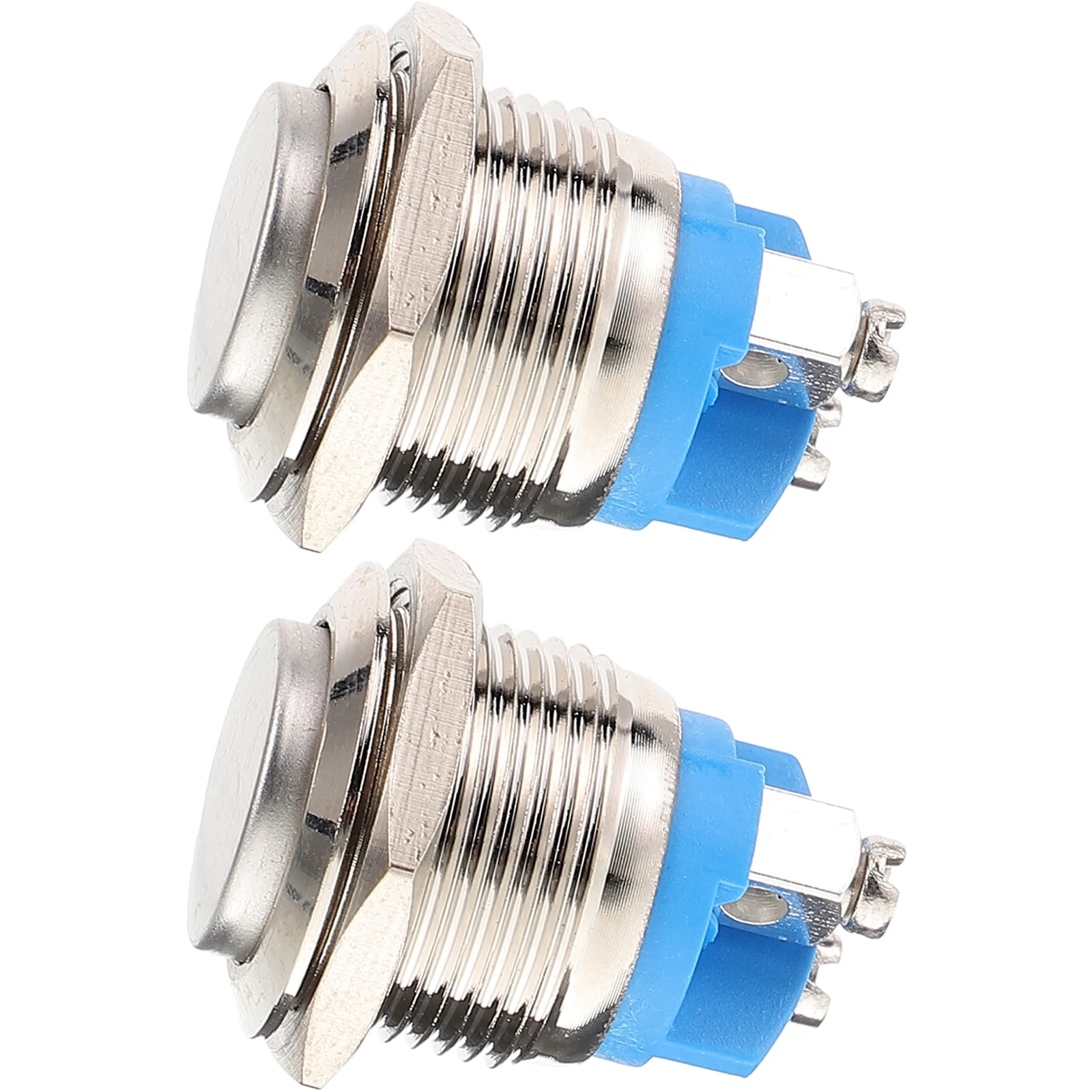 

2 Pcs Round Chime Button Ringer Doorbell Supply Self Reset Metal Part Accessory