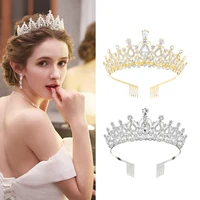 rhinestone queen tiara crystal crowns and tiaras with comb headband wedding tiaras for bride princess crown