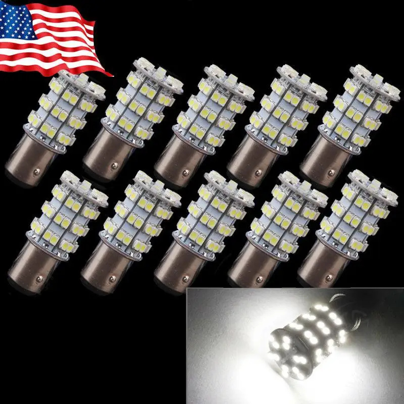 

10 шт., задние стоп-сигналы 1157 BAY15D 60-SMD 6000K 2057 7528