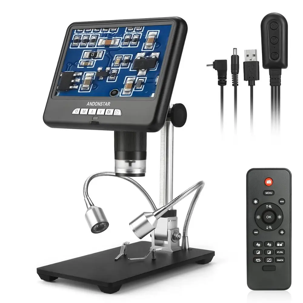 

AD207 3D Image Rotation Adjustable Bracket 7" Screen 8 LEDs 100X 2MP Andonstar Digital Microscope