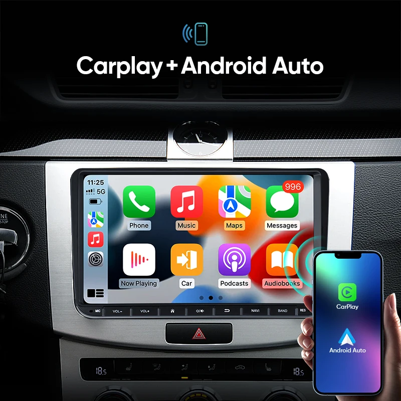 Фото Автомобильный радиоприемник 2Din Android для Volkswagen Golf 5 6 Polo Passat B6 B7 CC Skoda Jetta Универсальный мультимедийный Carplay Wi-Fi GPS-навигация №4
