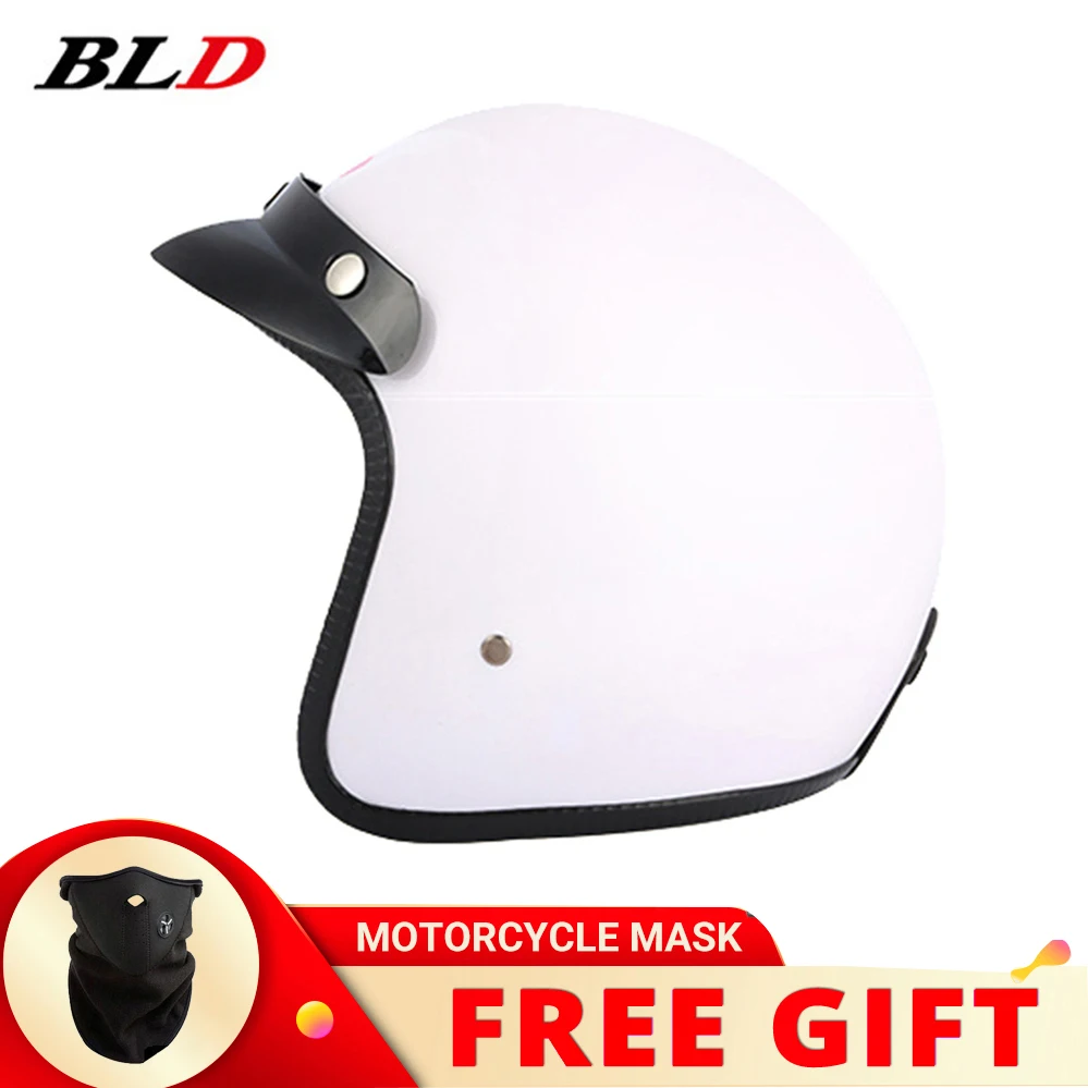 

BLD181 Retro 3/4 Motorcycle Helmet DOT Approved Motorbike Moto Motocross Open Face Helmets Cafe Racer Men Women Casque Capacete