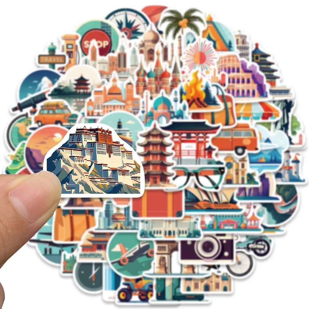 Наклейки для путешествий по всему миру 10/30/65 шт. милые наклейки сделай сам багажа