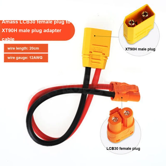 LCB30F to XT90M 20cm 12AWG cable adapter