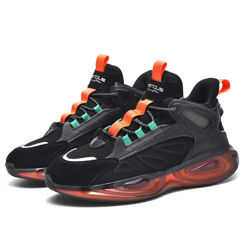 

NEW Men Running Shoes High Eelastic Flying Woven TPU Popcorn Men Sport Sneakers