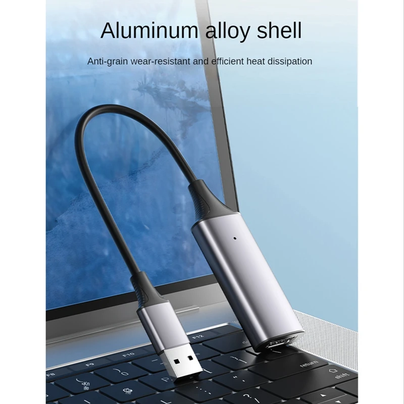 

USB-карта для захвата аудио-и видеосъемки, 1080P @ 60 Гц, HDMI-совместимая с 1,4 до USB2.0, карта захвата видео из алюминиевого сплава для игр и прямой трансляции