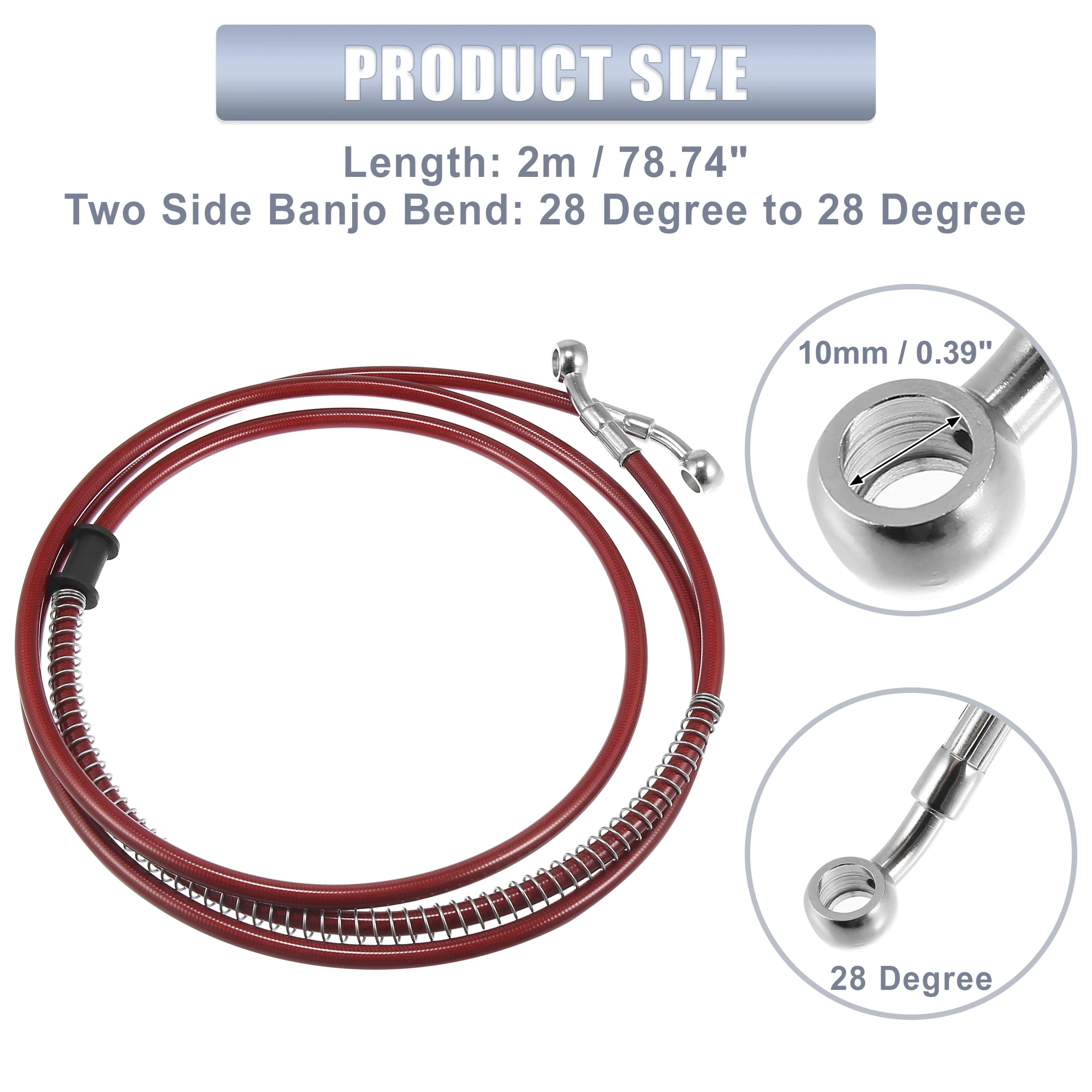 

Motoforti 10 мм ID 50 см-1 м 130 см-2 м мотоциклетная гидравлическая тормозная линия Масляный шланг трубка из нержавеющей стали плетеный кабель для мотокросса красный