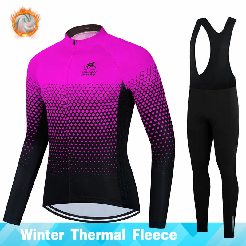 

2023 Salexo зимний комплект велосипедной одежды термальный флисовый Мужской трикотажный костюм Спортивная одежда для езды на велосипеде MTB комб...