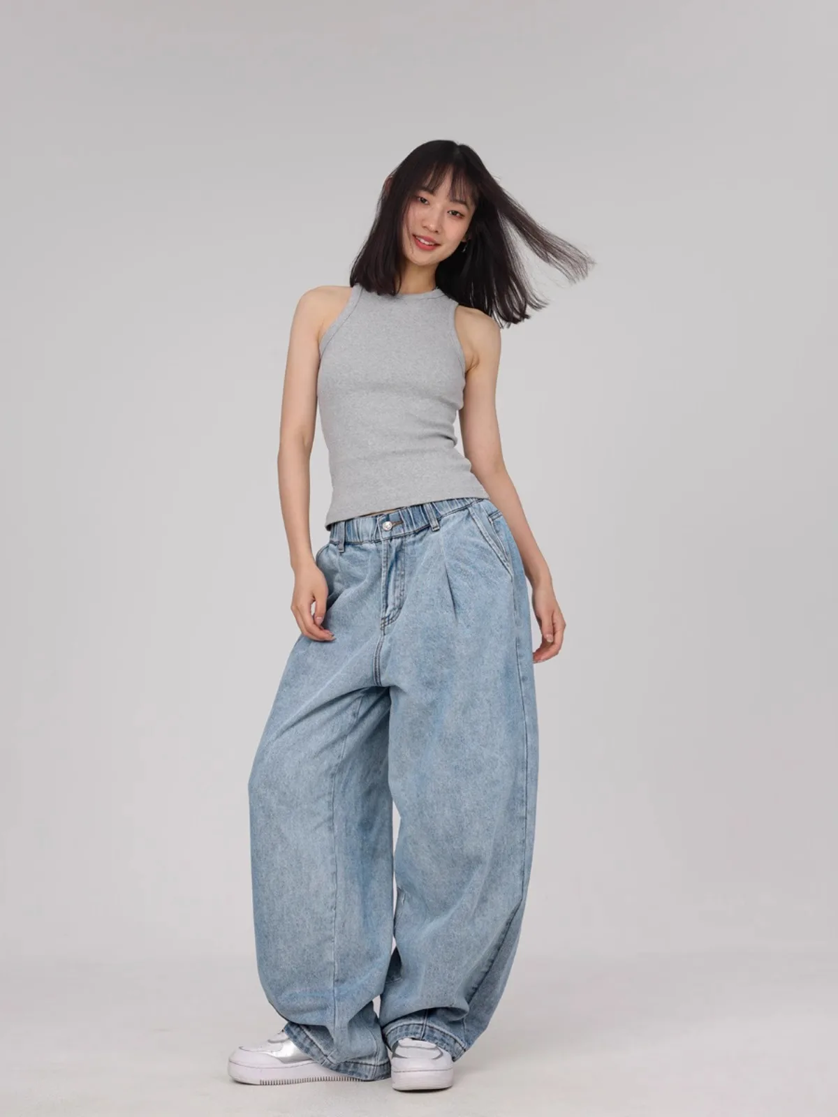 CBXLAB уличные танцевальные женские американские винтажные джинсы в стиле хип-хоп